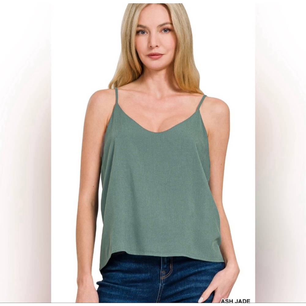 ZENANA Double Lined Rayon Slub Cropped Camisole, Size S Small NWOT
